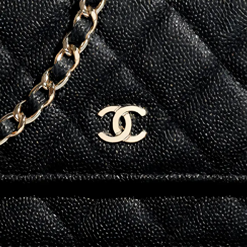 CHANEL WOC Caviar Cow Leather Shoulder Bag, Crossbody Bag Mini Women's Black-4