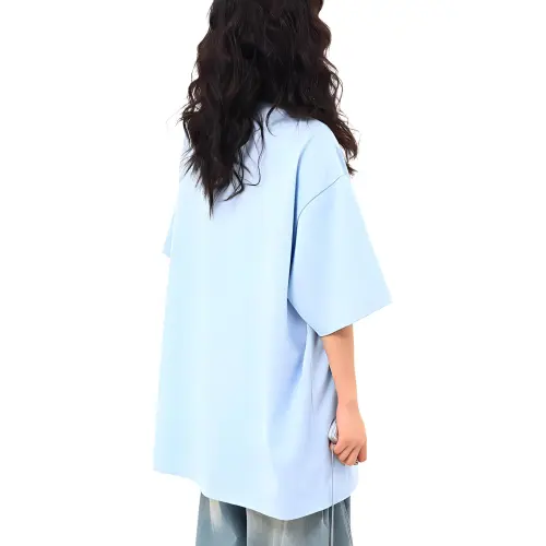 Mu Xiao Xin T Shirt Women's Blue Apple Heart Bear T Shirt