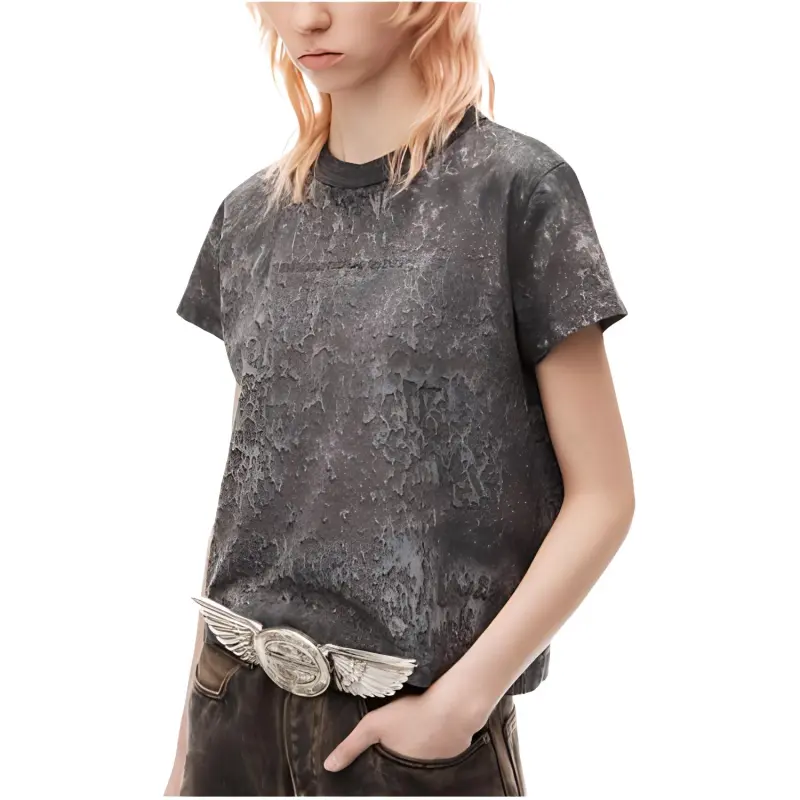 Alexander Wang Embossed Logo Short Sleeve Tee Steel Grey-2