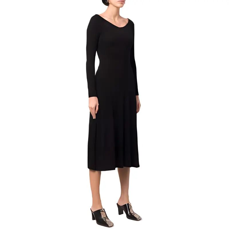 VINCE Long-Sleeved Dresses Women's Black-2
