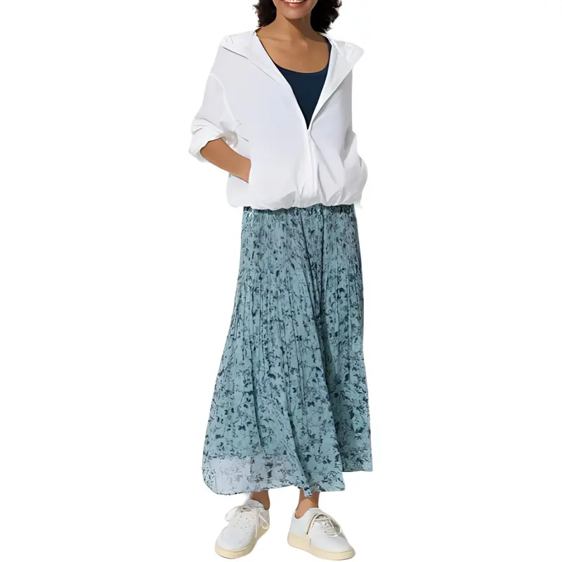 UNIQLO Casual Long Skirt Women's Emerald Green-1