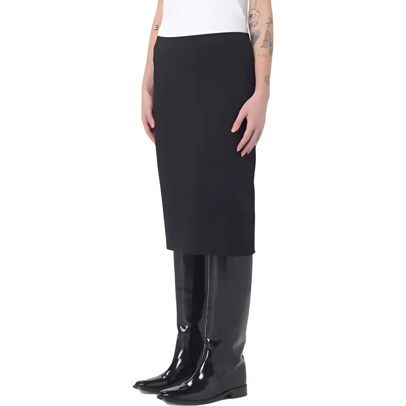 SAINT LAURENT Mid Rise Knitted Midi Skirt-3
