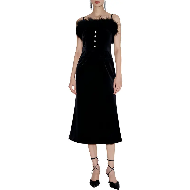 Bebe FW23 Slip Dresses Women's Black-1