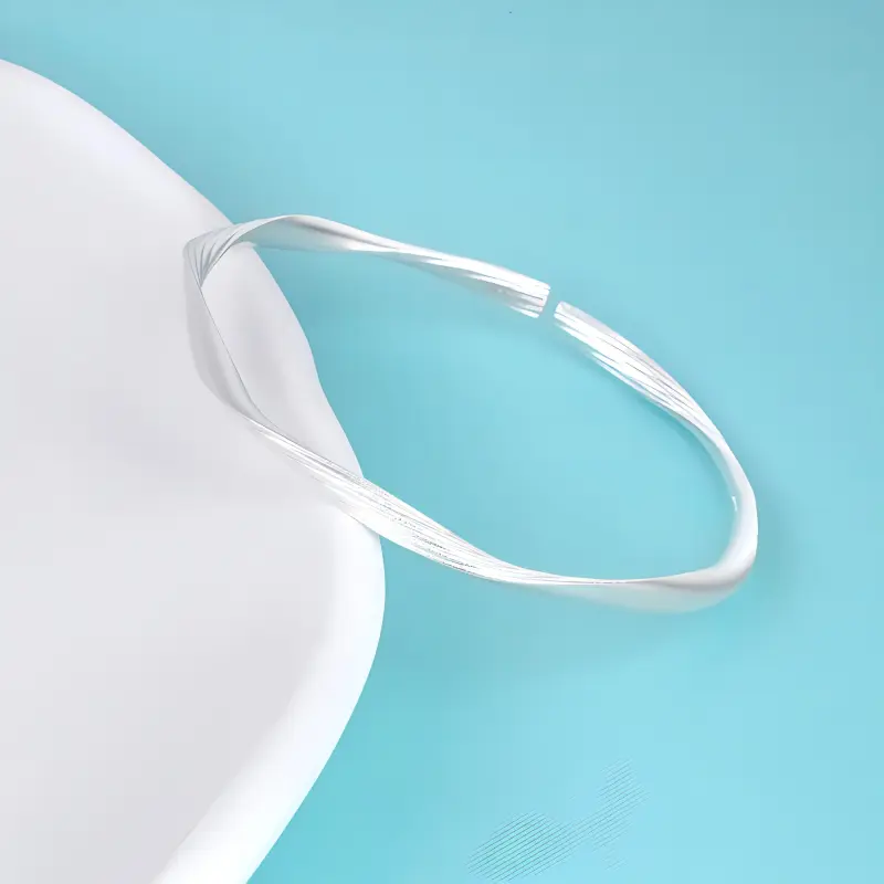OWNREWARDS 999 Fine Silver Sterling Silver Bracelets Women's-2
