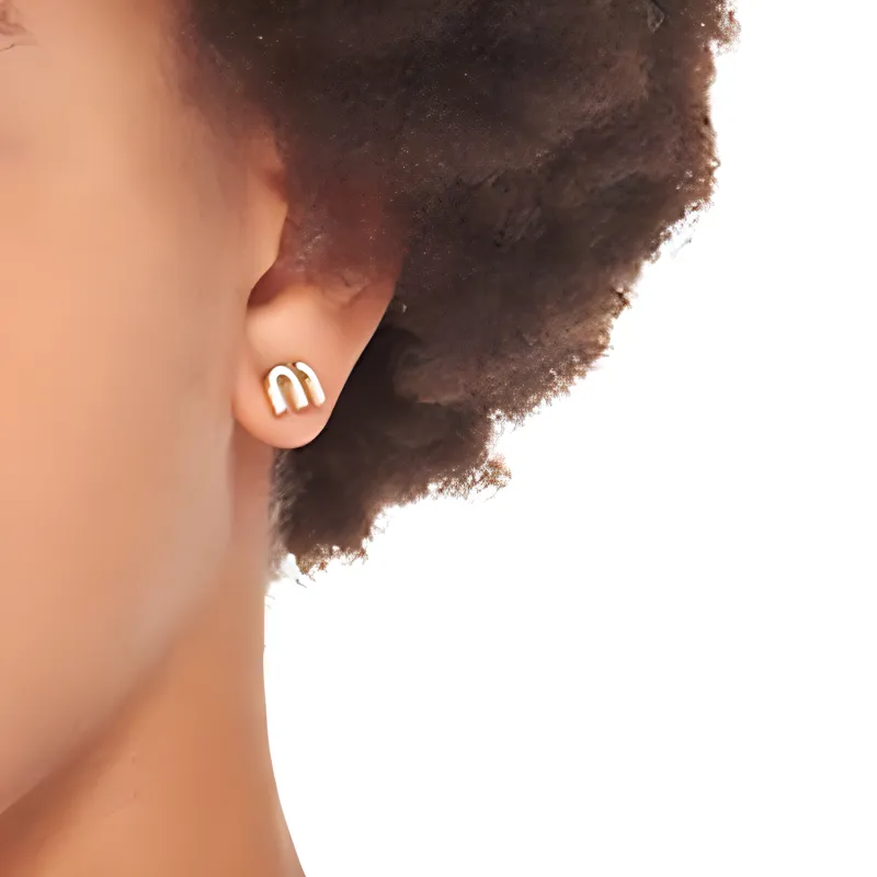 MIU MIU Logo plaque Stud Earrings-4