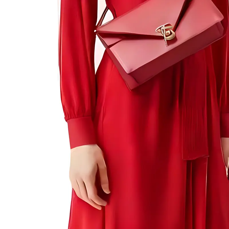 Burberry Long-Sleeved Dresses Women's Bright Red-2