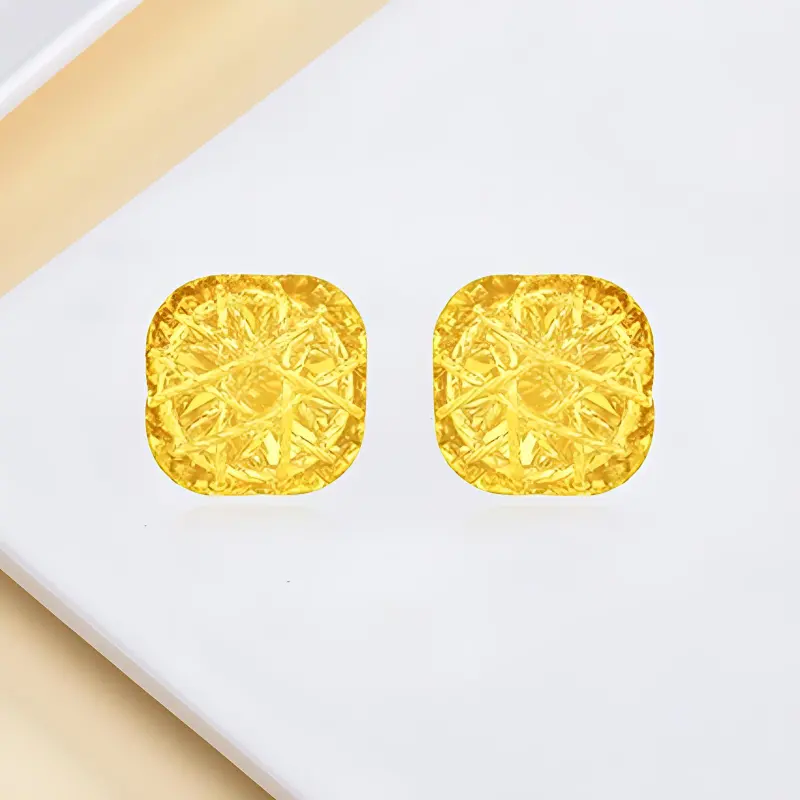 Bailijin 18K Gold Stud Earrings Unisex-3