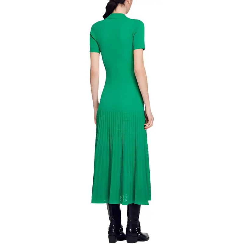 Sandro Short Sleeved Dress Women's Green-3