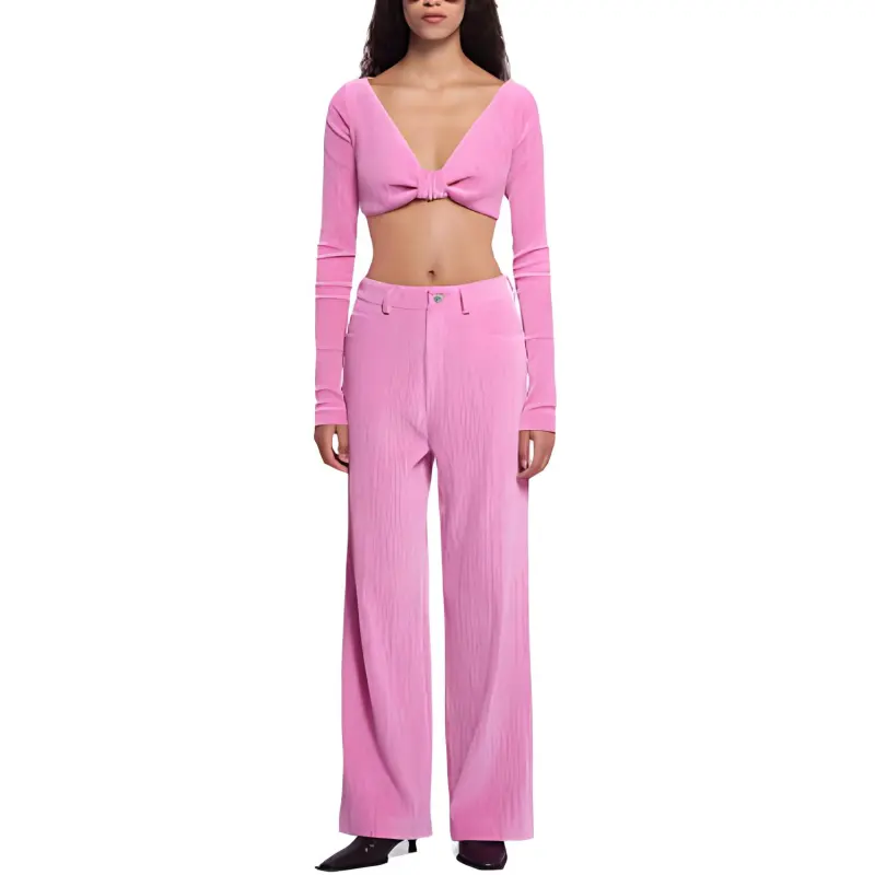 NANUSHKA Twist detail Cotton Crop Top-1
