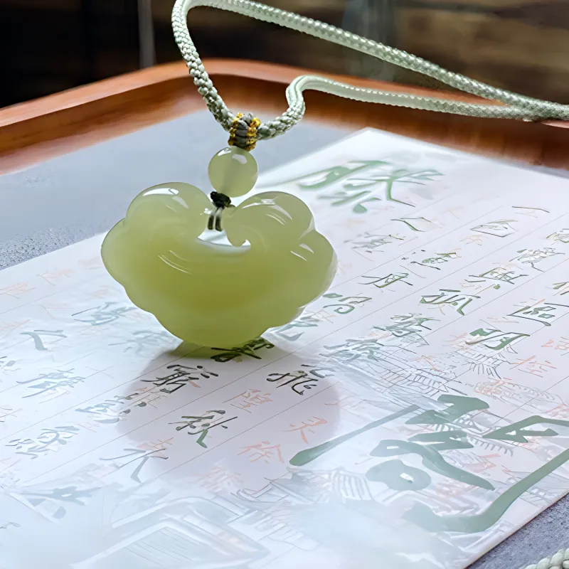 Zheng Tai Fook African Emerald Jade Necklaces Women's-1