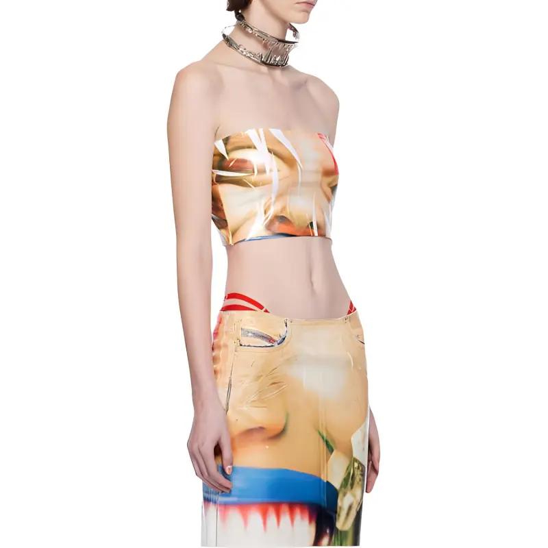DIESEL Strapless Top Women's Beige-3