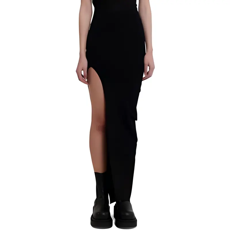 RICK OWENS Knit Edfu Skirt 'Pearl/Acid Degrade'-4