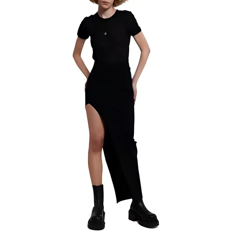 RICK OWENS Knit Edfu Skirt 'Pearl/Acid Degrade'-2