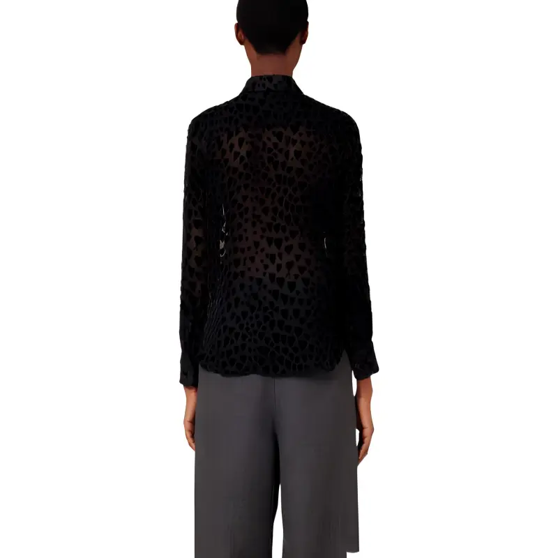 Ami Fit Shirt With Heart Pattern 'Black'-3
