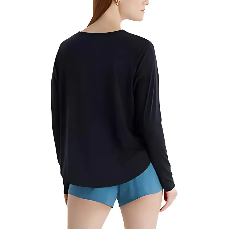 New Balance Drapey Drop Shoulder Sleeve T Shirt Women's Black-4