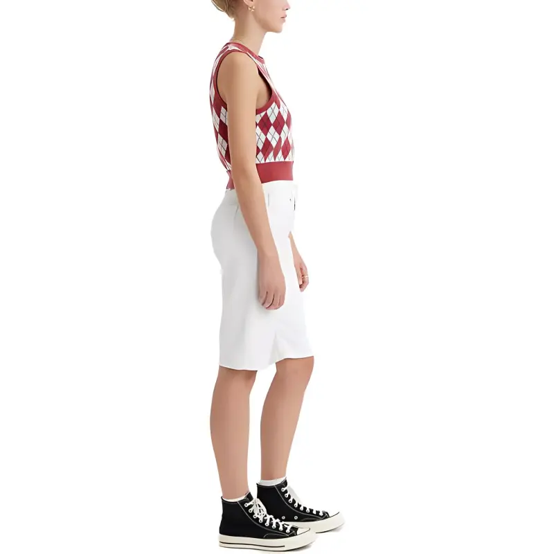 Levis Denim Shorts Women's White-3