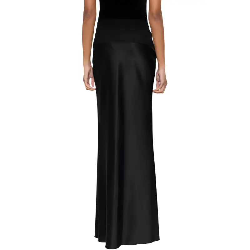 OFF-WHITE Satin Lace Maxi Skirt-1