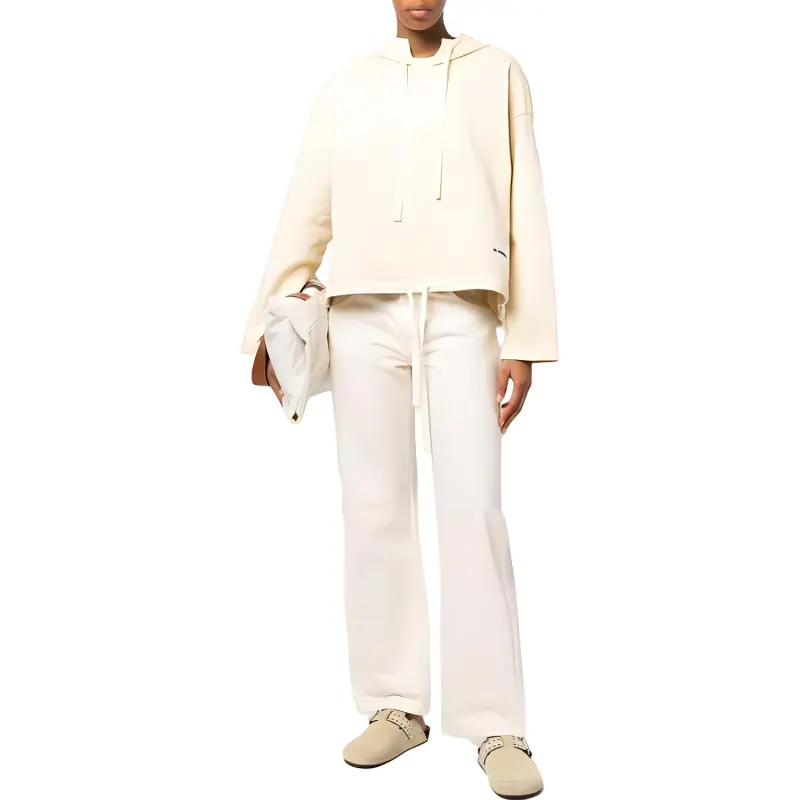 JIL SANDER + Drawstring Cropped Hoodie-1