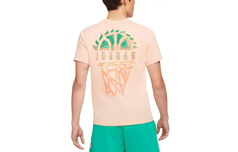 Jordan Set-in Sleeve T-Shirt Men's Orange Pink-1