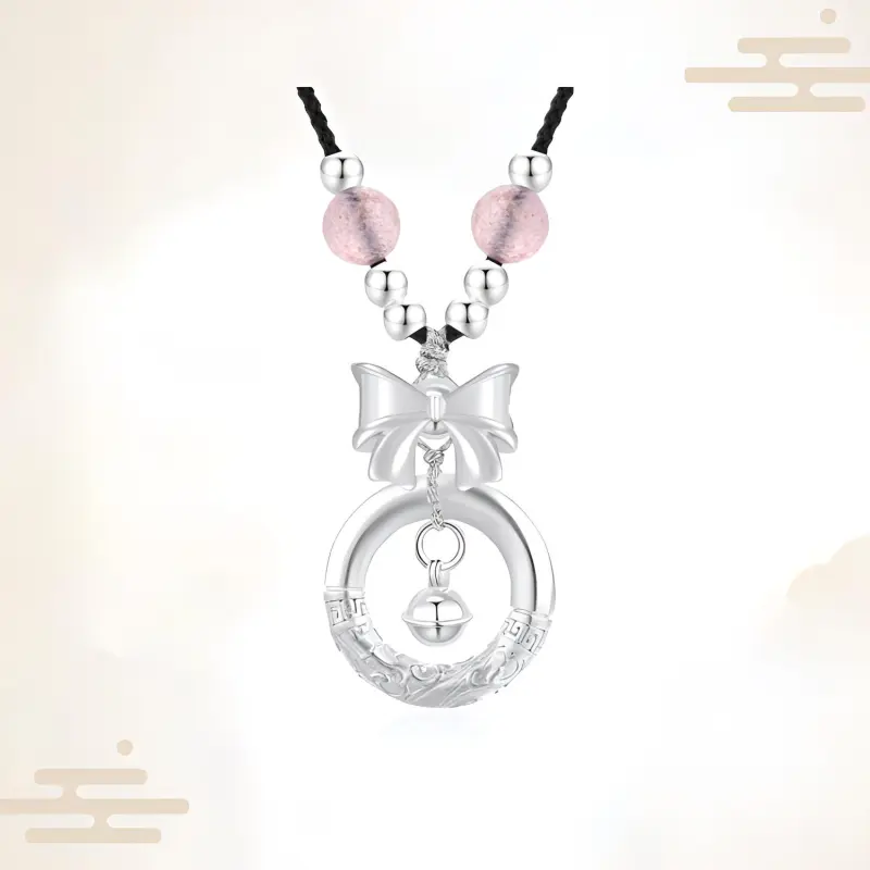 Chongqing Gold Store S999 Fine Silver Chalcedony S990 Silver Necklaces Women's-1