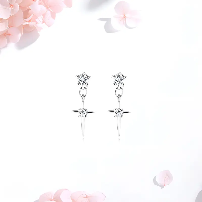 SHK Alloy Zircon Earrings Women's-1