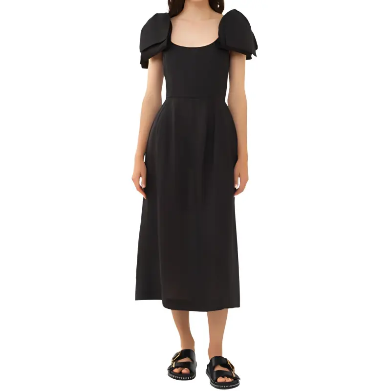 Chloé Bow-Strap Midi Dress-1