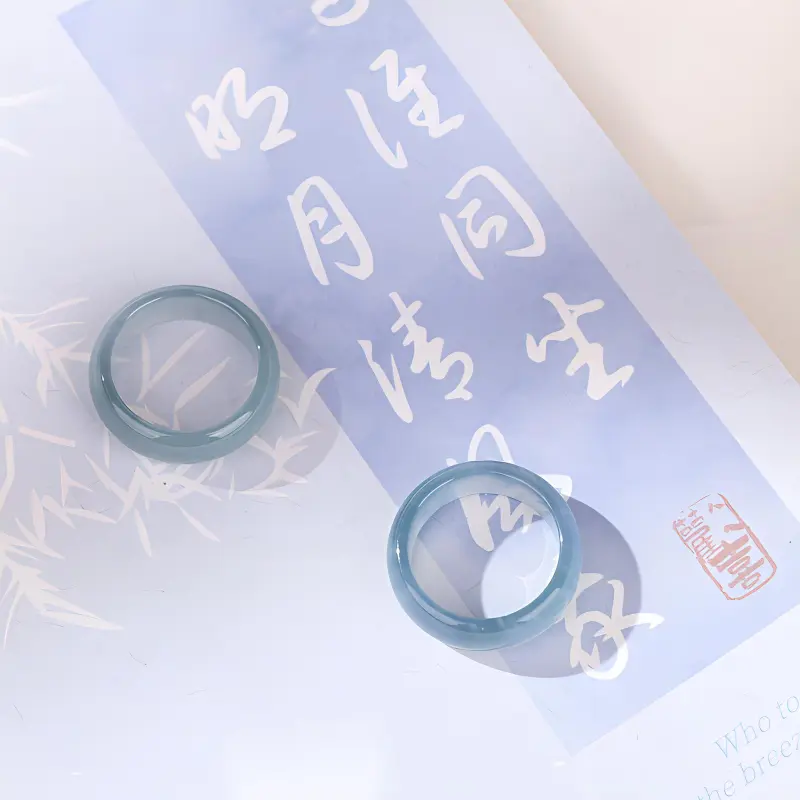 Clear Snow Ice Glutinous Rings Unisex-1
