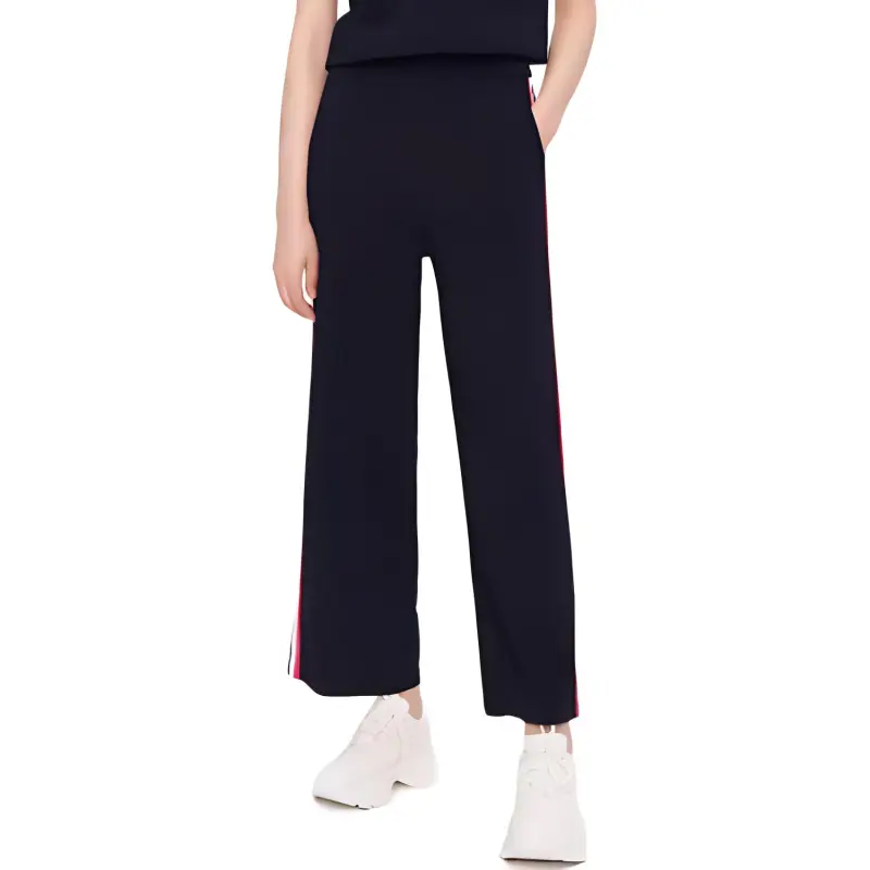 XII BASKET Knitted Sweatpants Women's Navy Blue-1