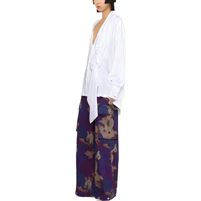The Attico Striped Asymmetric Shirt-3