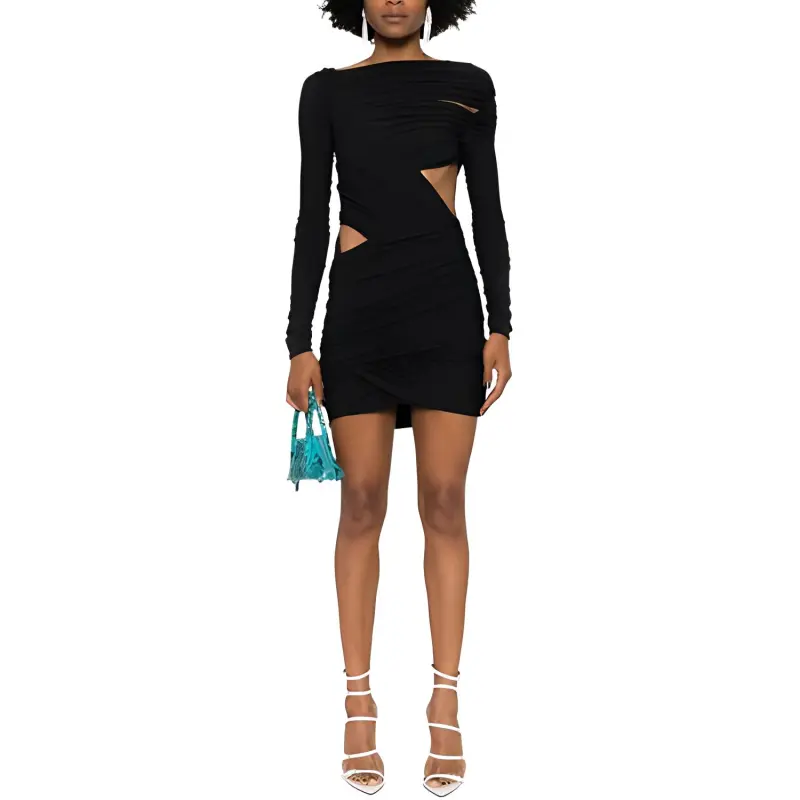 The Attico Wrap Ruched Mini Dress-2