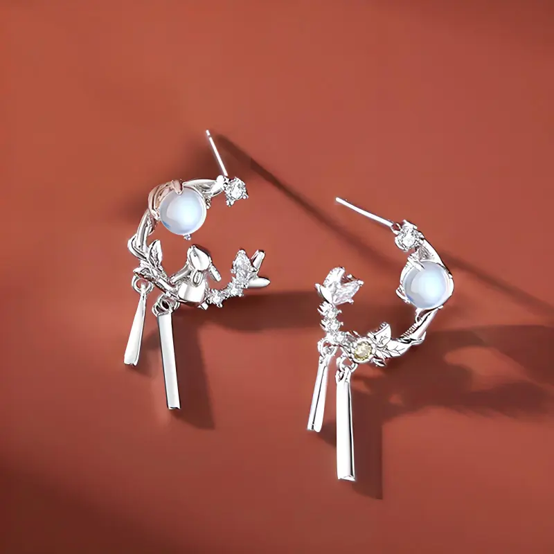 CHINA GOLD S925 Silver Earrings Women's-2