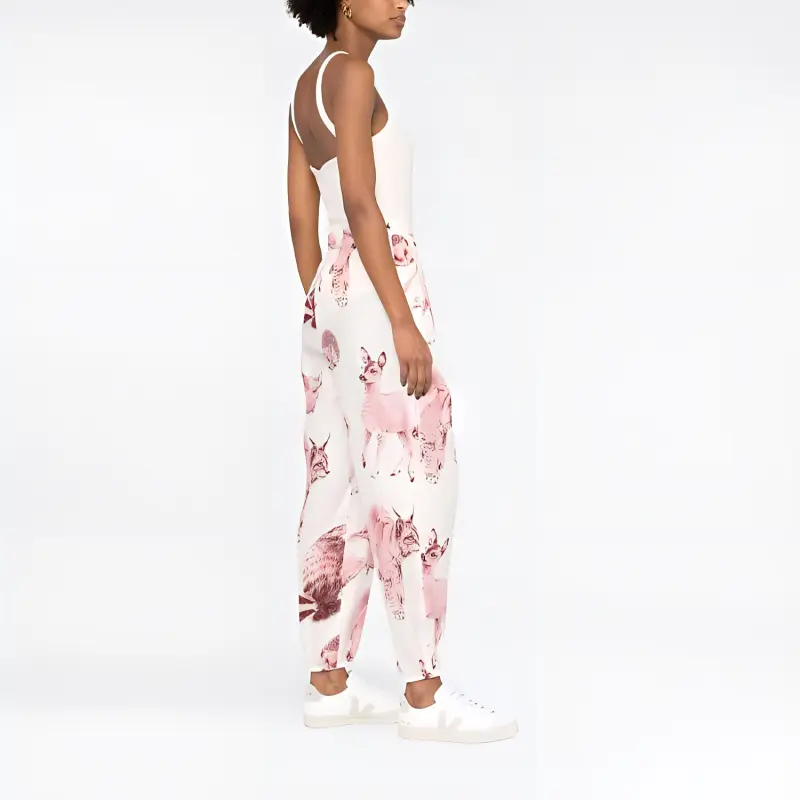 Stella McCartney High-Waist Animal-Printed Pleated Trousers-3