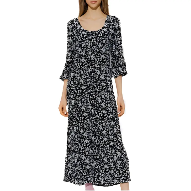 GANNI Floral Printed Button Dress-2