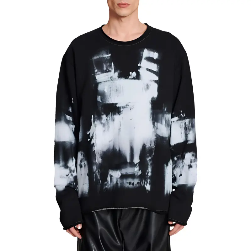 BALMAIN Printed Crewneck Sweatshirt-3
