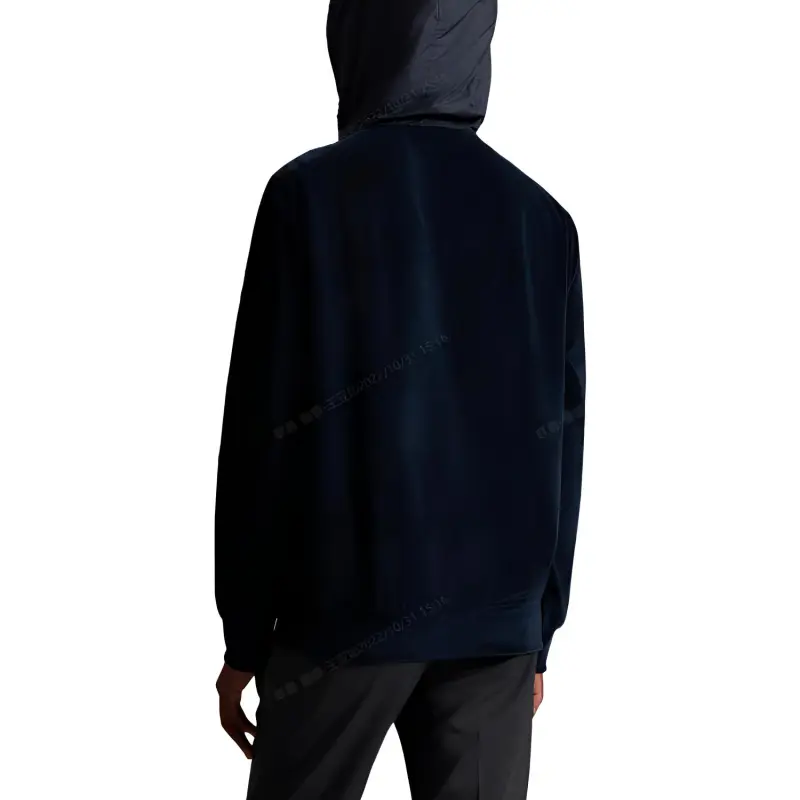 Moncler Logo-patch Sleeve Velvet Hoodie-2