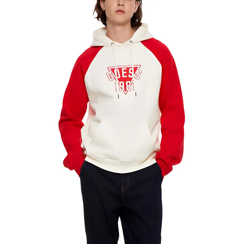 GUESS Sweatshirt Unisex Ecru Red-3