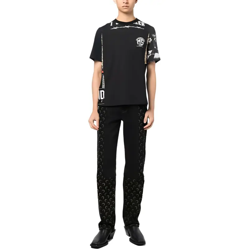 marine serre Regenerated Graphic-print T-shirt-1