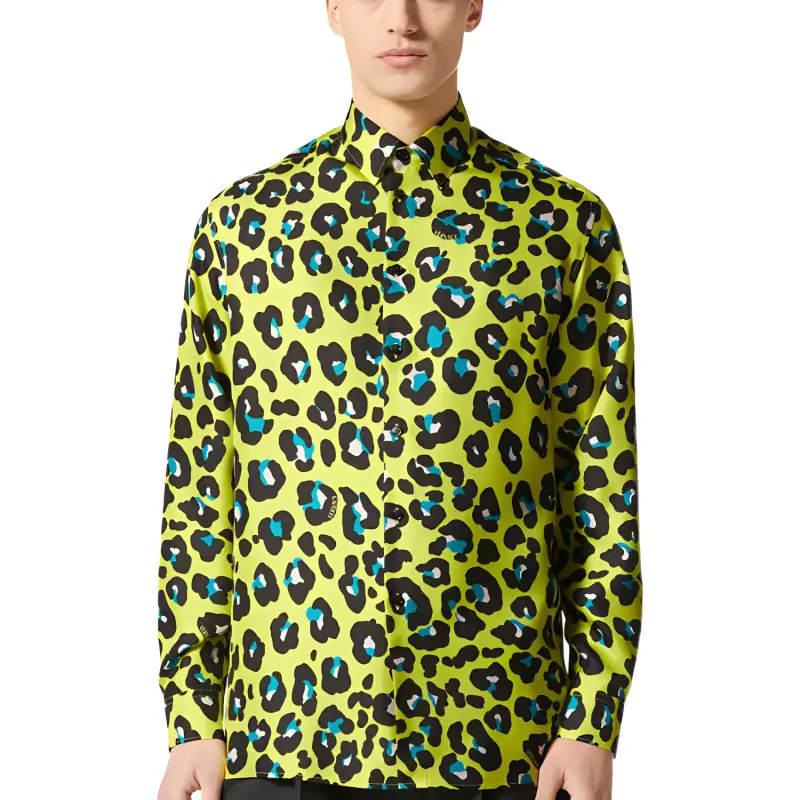 VERSACE Daisy Leopard Shirt-1