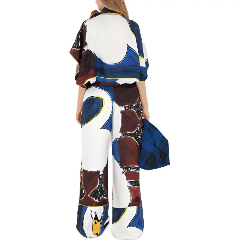Burberry Graphic-print Silk Trousers-3