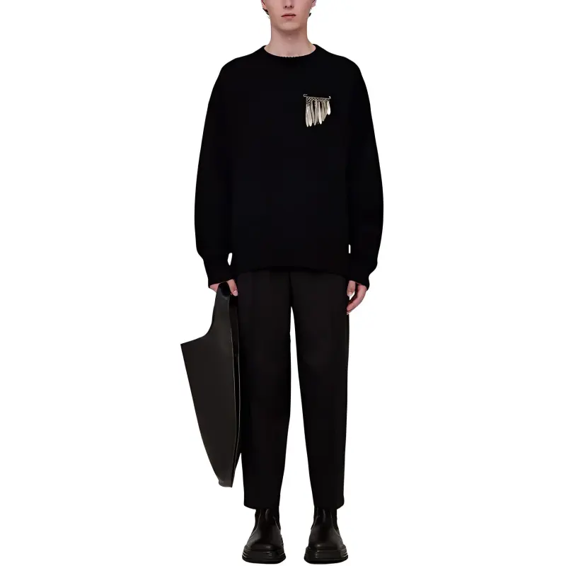 JIL SANDER Elastic Drawstring Waist Gabardine Trousers-4