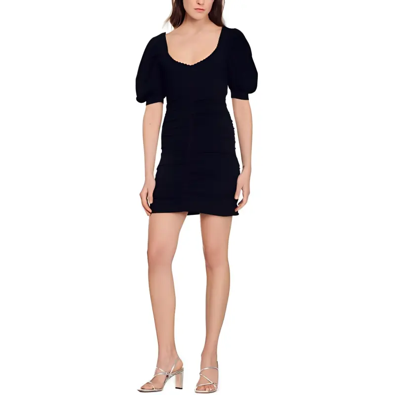 Sandro Short Sleeved Dresses Women's Black-1
