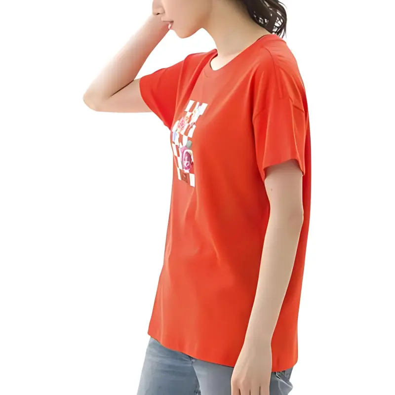 Vans Drop Shoulder Sleeve T Shirt Women's Red-4
