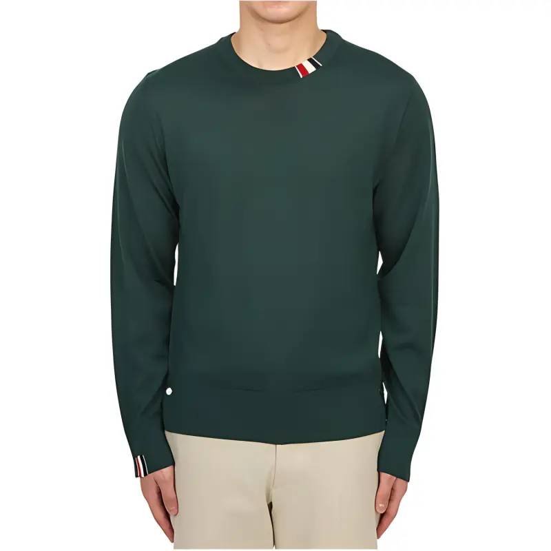 THOM BROWNE Rwb Stripe Detailed Crewneck Jumper-2