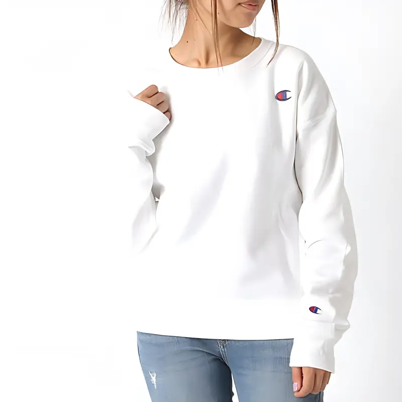 Champion Crew Neck Sweatshirt US Version Unisex White-3
