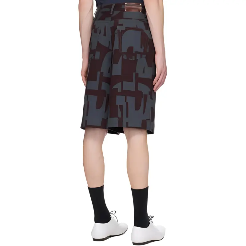 DRIES VAN NOTEN Denim Shorts Men's Gray Purple-1