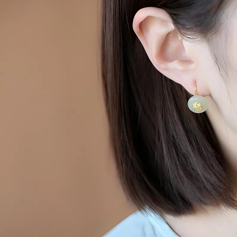 Xiaoyinjiang Hetian Jade Earrings Women's-2