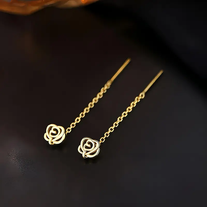 U state 999 Fine Silver Drop Earrings Women's-1