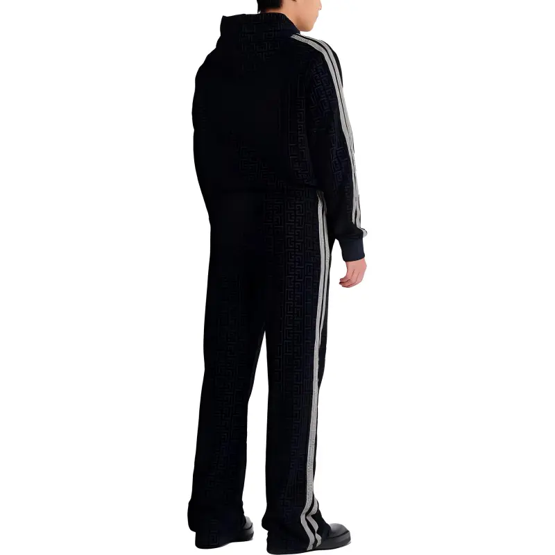 BALMAIN Monogrammed Velvet Joggers-3