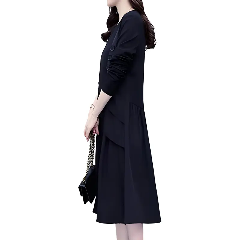 Mapping Long Sleeved Dresses Women's Black-2