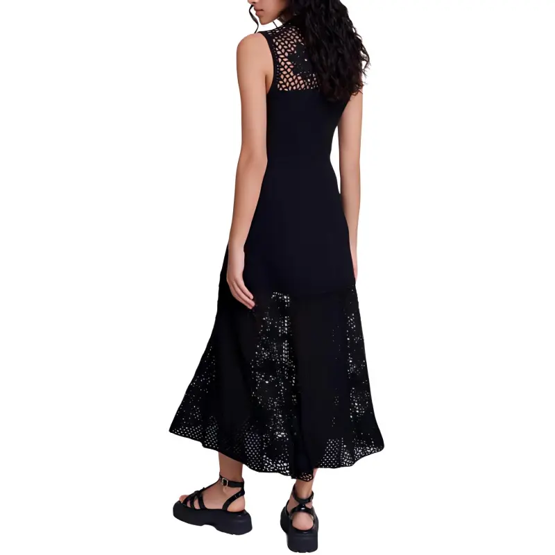 Maje Crochet knit Maxi Dress-2